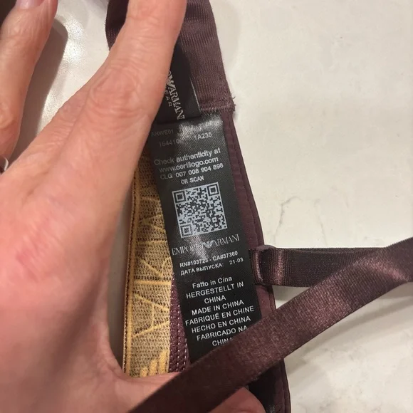 Emporio Armani Women's Chocolate Brown Bra Set - Picture 3 of 4